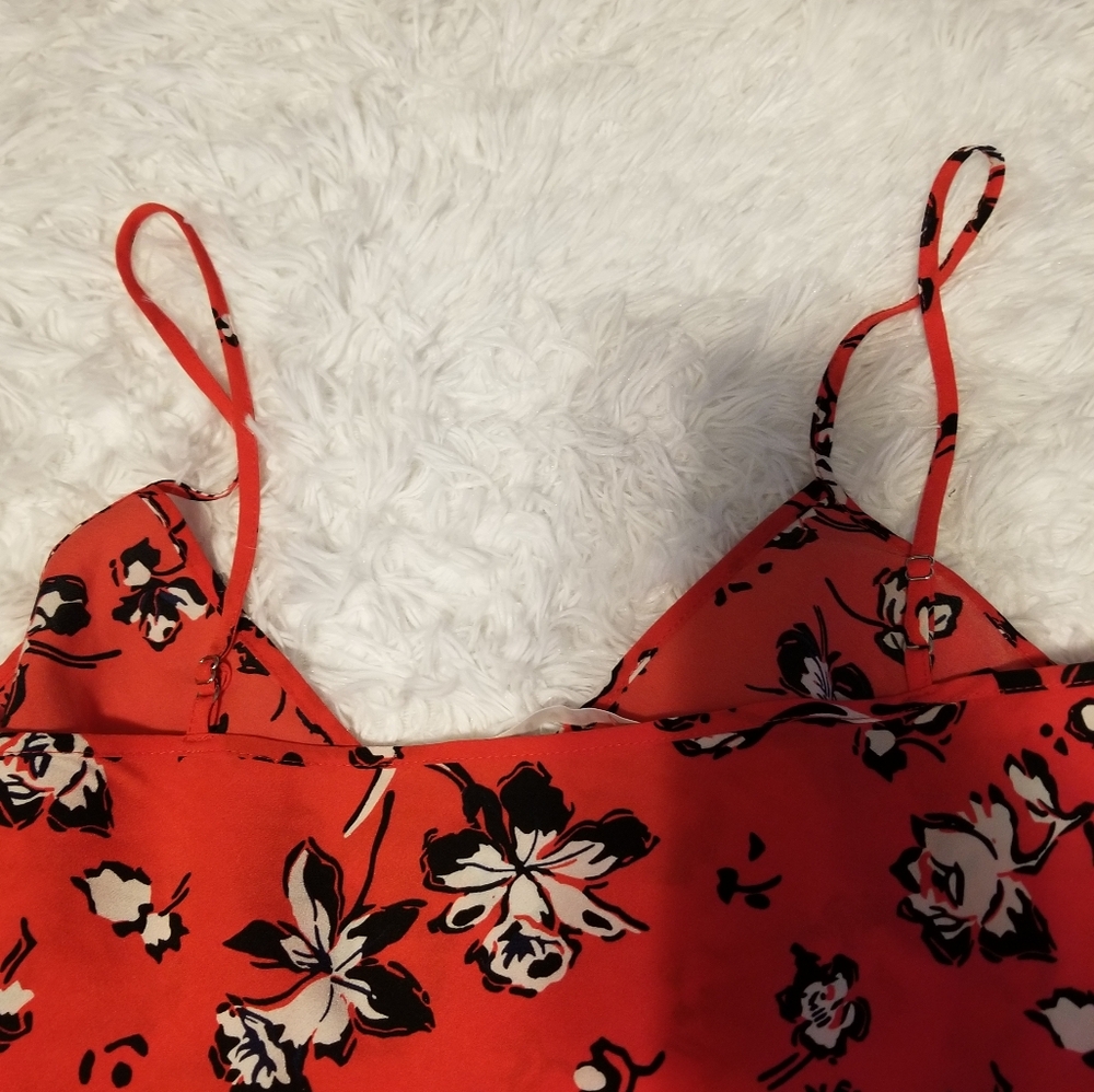 Verónica Beard Antonette Silk Floral Cami Top Color Red/Black - Picture 7 of 9